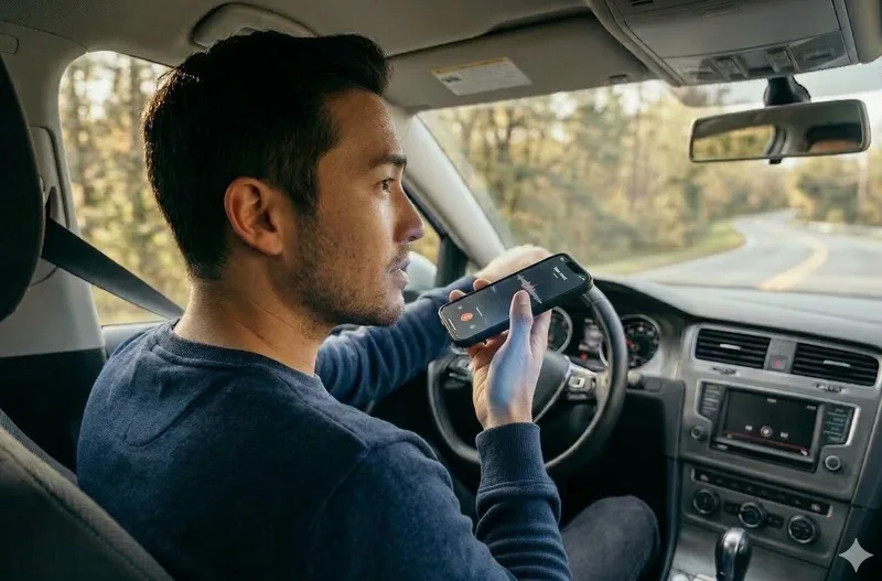 Person using voice input to talk to Beckett AI